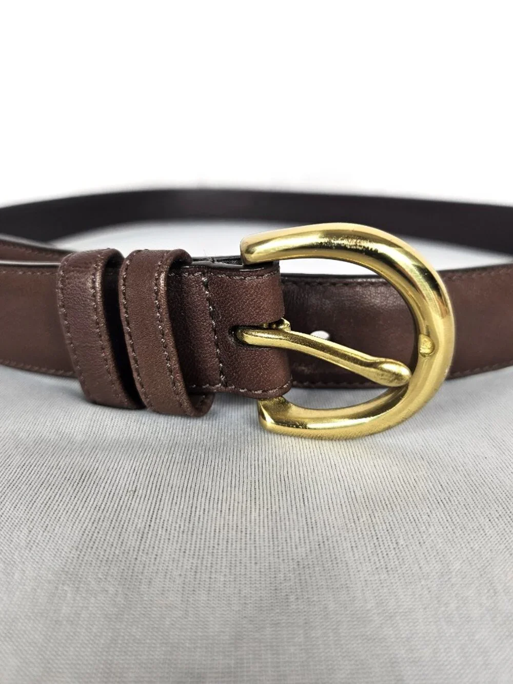 Coach 8400 Brown Leather Belt | Solid Brass Buckle | Size Large